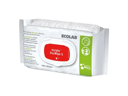 Ecolab Incidin OxyWipe S reinigings- en desinfectiedoekjes wit